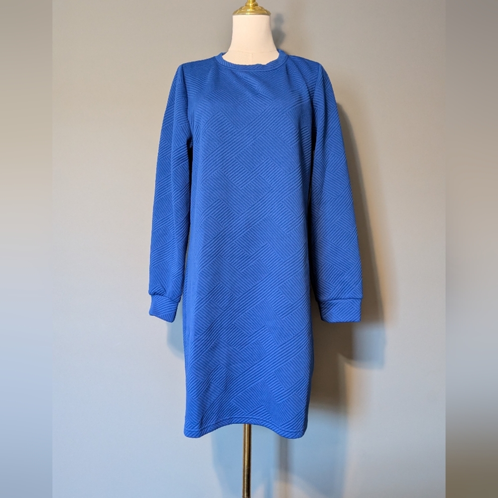 SHEIN Blue Long Sleeve Dress